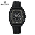 NAVIFORCE 6101 Casual Men's Quartz Watch Tonneau Dial Luminous Waterproof Silicone Strap Outdoor Sports Fashion Watches for Man