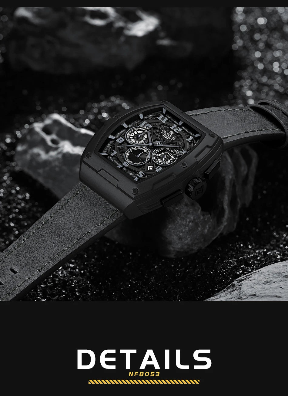NAVIFORCE Luxury Brand Men's Sports Watch Quartz 24-Hour Chronograph Waterproof Male Wristwatches Date Display Clock Reloj Hombre