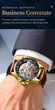 CAREKISO Fashion Men's Watches Original Mechanical Leather Men Clock Waterproof Hollow Tourbillon Automatic Man Watch Reloj Male