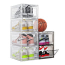 Caja de zapatos de acrílico transparente, tamaño 48, grande, gruesa, antioxidante, apertura frontal, apertura lateral, caja de zapatos AJ con succión magnética