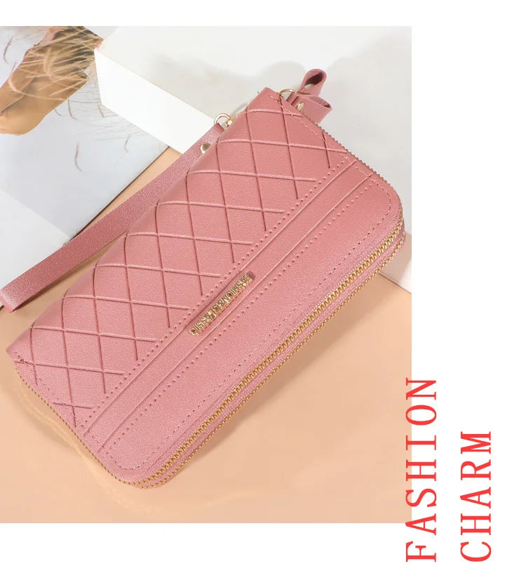 Long Women's Wallet Female Purses Tassel Coin Purse Card Holder Wallets Double Zipper Pu Leather Clutch Luxury Money Phone Bag