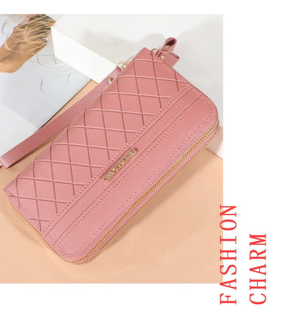 Long Women's Wallet Female Purses Tassel Coin Purse Card Holder Wallets Double Zipper Pu Leather Clutch Luxury Money Phone Bag