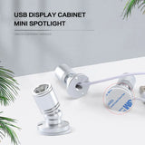 USB LED Spotlight 3W DC5V Jewelry Cabinet Showcase Counter Lamp Surface Mounted Ceiling Mini Spot Light USB 5V Interface