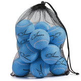 12pcs Tennis Balls with Mesh Carry Bag Practice Ball High Elasticity Pet Dog Playing Balls Outdoor Training Sports Rubber Tennis