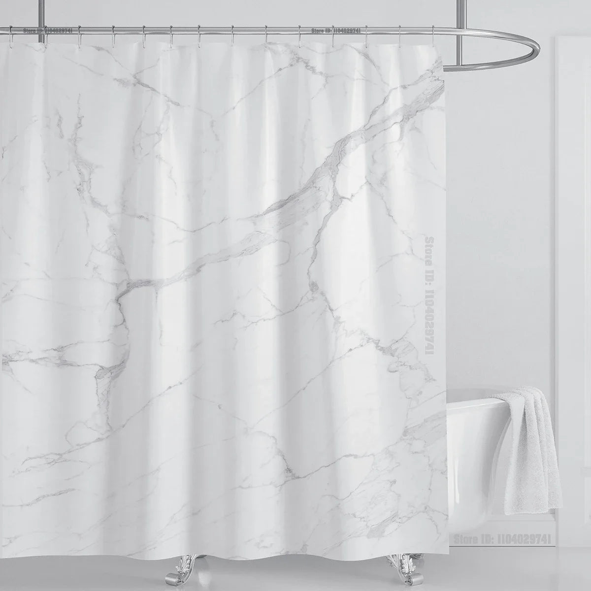 Marble Waterproof Shower Curtain Waterproof Shower Curtain for Bathroom Decor Printed Washable Shower Curtain with Hooks