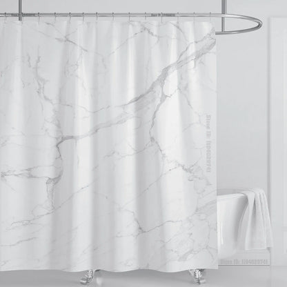 Marble Waterproof Shower Curtain Waterproof Shower Curtain for Bathroom Decor Printed Washable Shower Curtain with Hooks