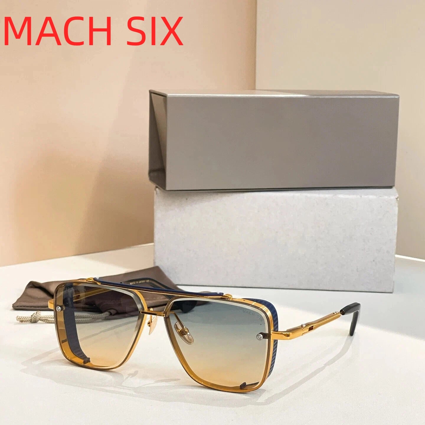 Original Factory DT DTS121 MACH SIX With Brand Box Leisure Retro LIMITED EDITION Driving Anti-Glare Popular Men Women Sunglasses