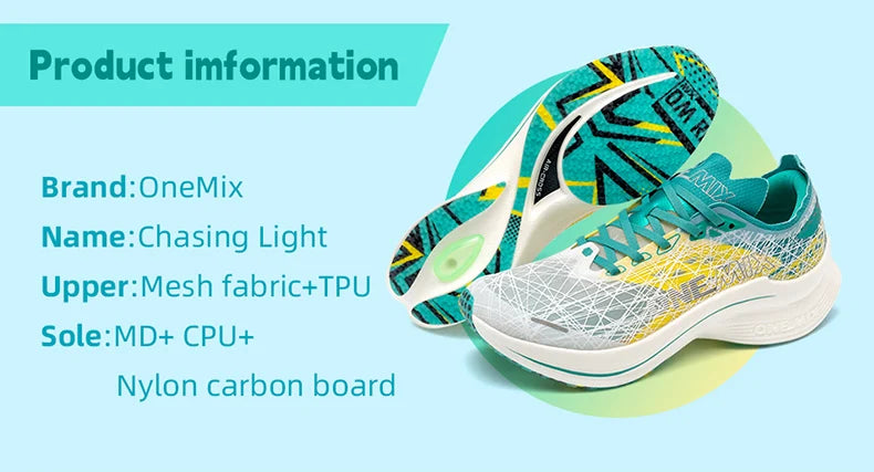 ONEMIX 2025 Marathon Carbon Plate Running Shoes Shock Absorption Ultra-light Sports Rebound Technology Outdoor Men Sneakes