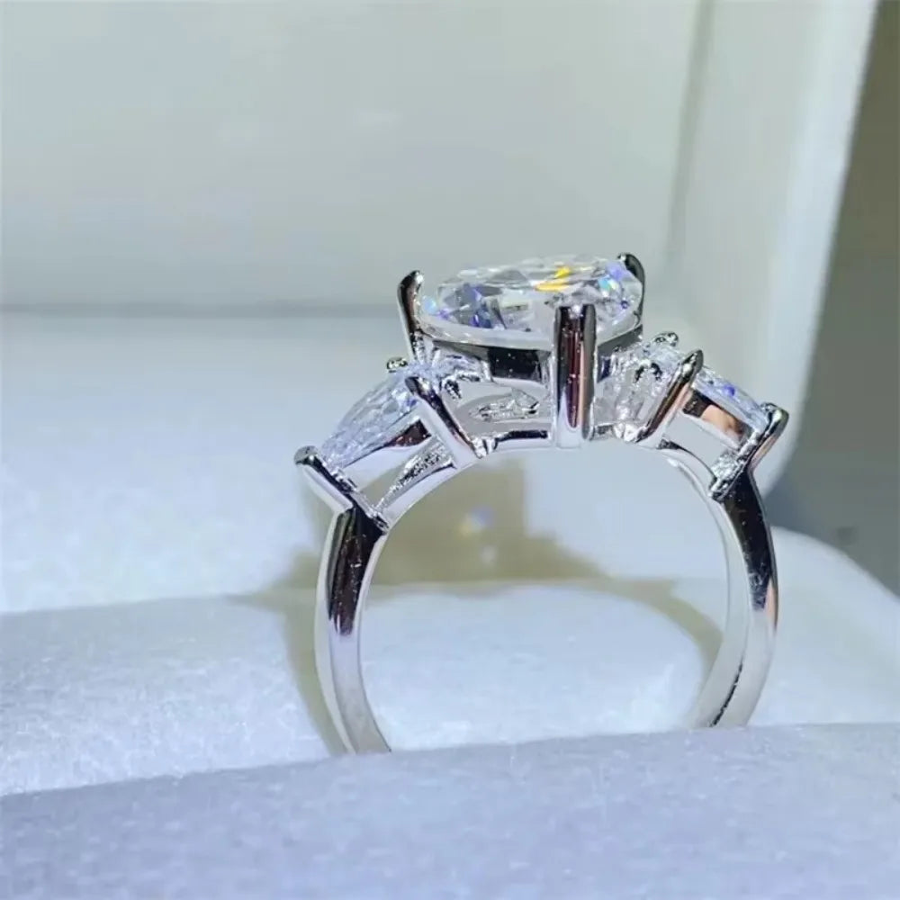 1-4Carat Heart Shape Moissanite Ring for Women Certified S925 Sterling Silver Heart Diamond Engagement Wedding Band Jewelry Gift
