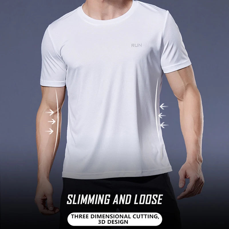 5 pçs masculino cor sólida ultraleve secagem rápida esporte camiseta, respirável leve superior para treinamento de fitness treino correndo ginásio