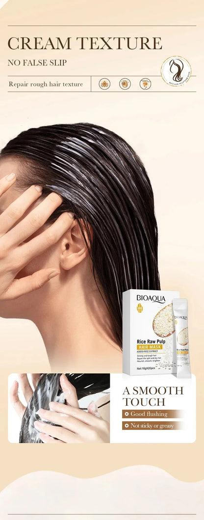 Mascarilla capilar mágica profesional reparadora natural que previene la sequedad, las puntas abiertas, repara el daño, el frizz y los enredos. Cuidado suave y liso en 5 segundos.