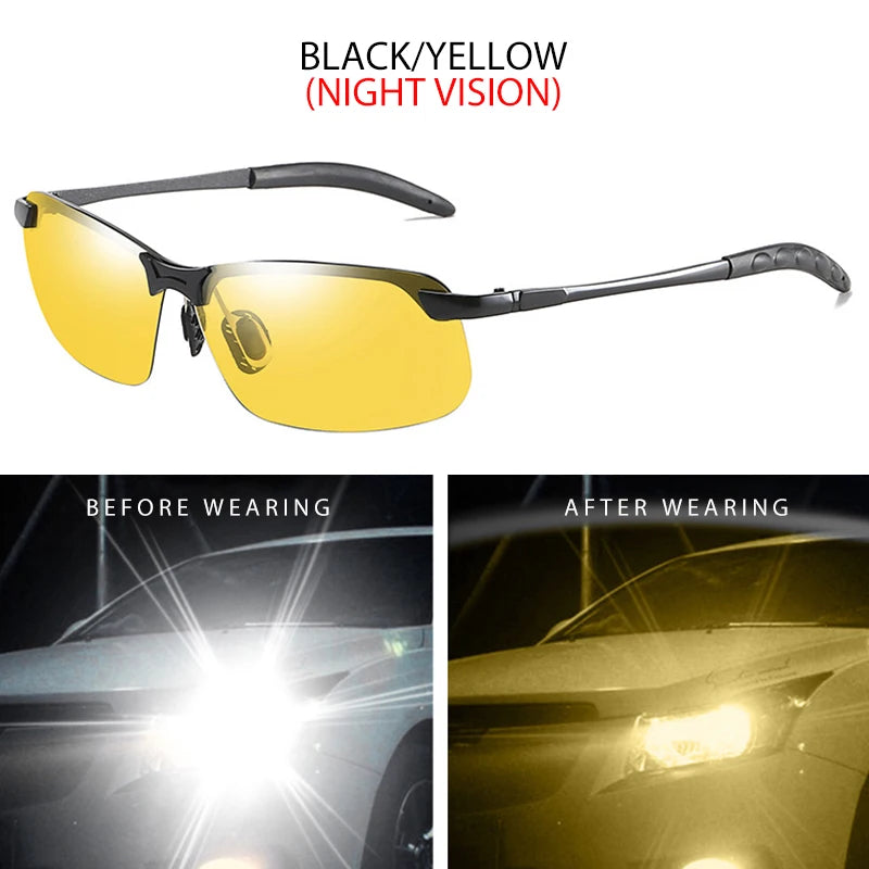Fashion Half Frame Photochromic Sunglasses Men Women Classic Chamelon Polarized Sun Glasses Male Vintage Fishing Driving Shades