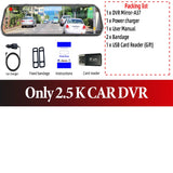 Acceo A37 Car DVR 10.0 Inch Rear View Mirror 2.5K Dash Cam 1080P Car Camera With Rear View Camera Video Recorder Registrar DVRs