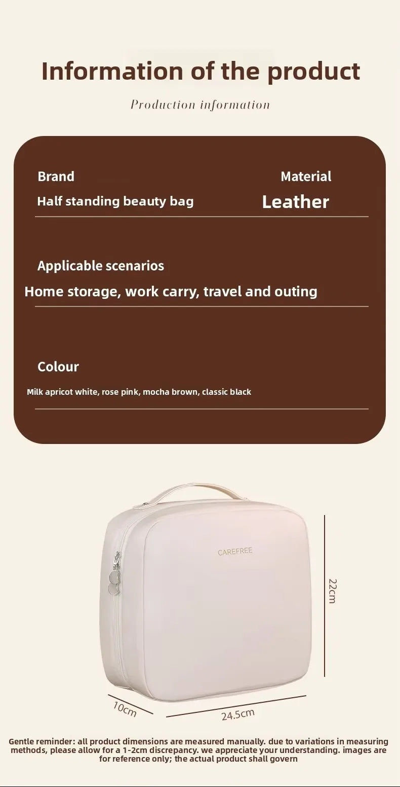 Professional Stand up Cosmetic Bag Large Capacity Travel Toiletry Organizer With Multiple Compartments Portable Storage Pouch