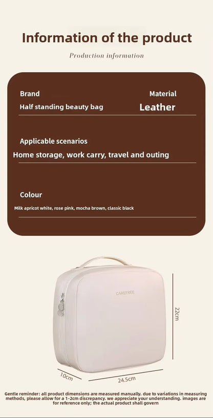 Professional Stand up Cosmetic Bag Large Capacity Travel Toiletry Organizer With Multiple Compartments Portable Storage Pouch