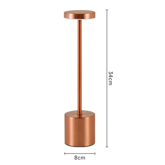 Simple LED Rechargeable Touch Metal Table Lamp, Three-Color Bedside Creative Ambient Light Bar, Outdoor Decoration Night Light Si
