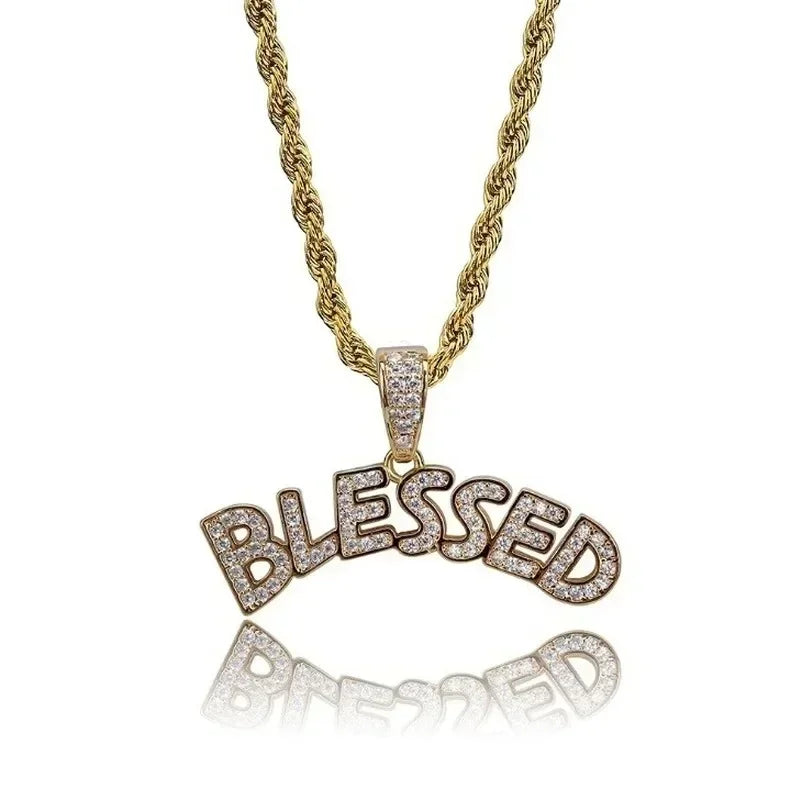 Bing Iced Out XO Colar Pingente de letra de zircônia cúbica para homens e mulheres Hip Hop Street Rock Rap Party Jewelry