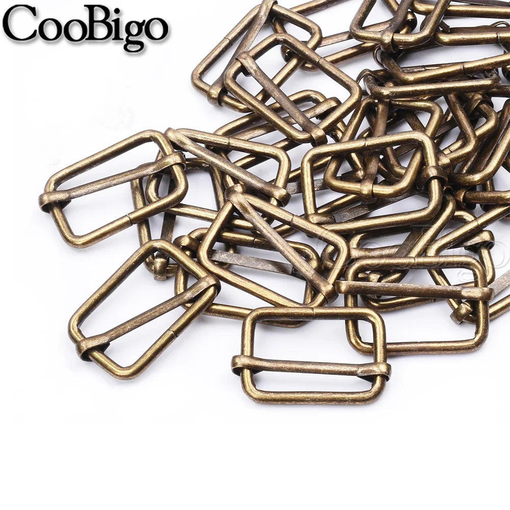 10pcs Metal Slides Tri-Glides Wire-Formed Roller Pin Buckles Slider Adjuster Bag Strap Accessories 15mm 20mm 25mm 32mm 38mm 50mm