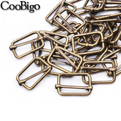 10pcs Metal Slides Tri-Glides Wire-Formed Roller Pin Buckles Slider Adjuster Bag Strap Accessories 15mm 20mm 25mm 32mm 38mm 50mm