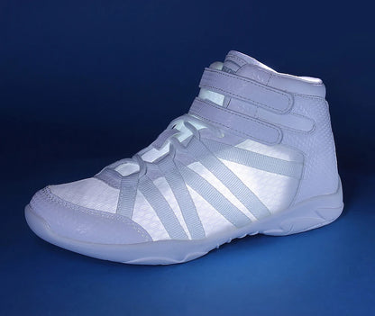 BAXINIER - Zapatillas blancas altas de animadora para niñas, ligeras, para competición juvenil, para entrenamiento de baile y tenis