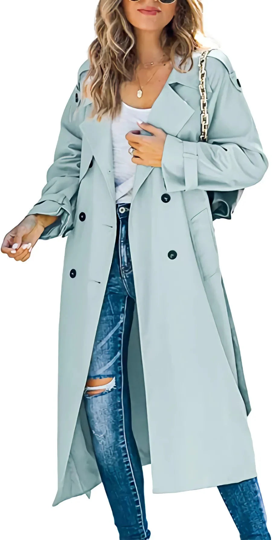 Amazon Independent Station Cross-Border European and American Women's Winter and Autumn Coat Jacket Overcoat Plus Size Trench Co