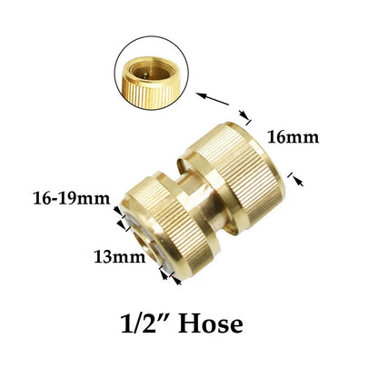 Conector rápido de manguera de latón de 1/2'', 5/8'', 3/4'' y 1'', accesorio de cierre de agua, rosca de cobre, adaptador para pistola de riego de jardín