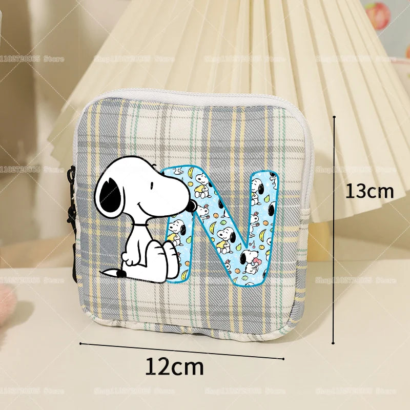 Snoopys Storage Bag Women Large-capacity Lipstick Sanitary Napkin Storage Bag Cute Anime Travel Portable Simple Girls Coin Purse