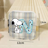 Snoopys Storage Bag Women Large-capacity Lipstick Sanitary Napkin Storage Bag Cute Anime Travel Portable Simple Girls Coin Purse