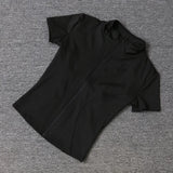 Summer High Quality Waist Slimming Training Tops Women's Quick-drying Tight Stand Collar Full Zipper Short Sleeves Yoga shirts