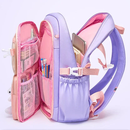 Mochila escolar ligera Kawaii para niñas de primaria 2025, impermeable, colorida, de viaje, ideal como regalo.