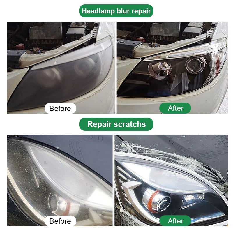 Kits de polimento para restauração de farol de carro, removedor de arranhões, pasta de limpeza para reparo, remoção de oxidação, líquido polonês