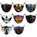 Máscara Unissex Ajustável Impressa em 3D com Estampa de Caveira de Terror (Fantasma/Zumbi/Meia-Face) para Festas, Halloween e Carnaval (Adulto)