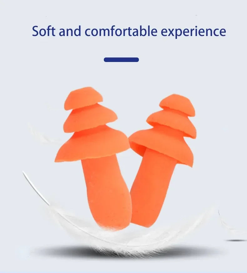 Soft Silicone Corded Ear Protector Soundproof Earmuffs Noise Protection Earplugs Sleep Snoring Reusable Ear Plugs