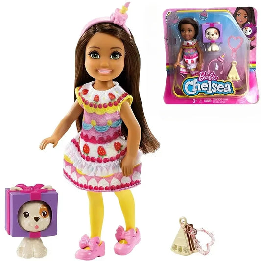 Original Barbie Dolls Club Chelsea Dress Up Burger Costume Pets Accessories Kids Toys for Girls Princess Play House Set Juguetes