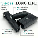 VGR Hair Clippers Professional 9000RPM Hair Cutting Machine Rechargeable Beard Trimmer Charging Base Hair Clippers men V-640 S3