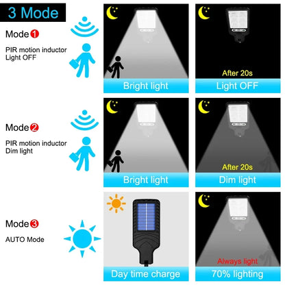 1-6PCS Motion Sensor Solar Outdoor Lights Waterproof 117COB LED Security Wall Lights Street Lamps with 3 Mode Patio Garage Yard