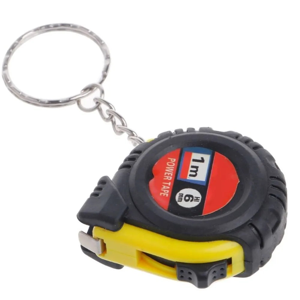 Mini cinta métrica de tamaño de bolsillo, 1m, cadena retráctil, cinta métrica portátil, llavero, cinta métrica de presión