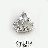 10pcs New Crown Alloy Zircon Nail Art Charms Silver Shiny Crystals Jewelry Hot Sale Nails Decoration 3D Manicure Accessories %2