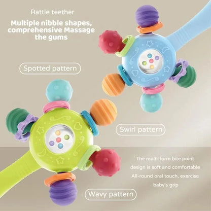 Baby Toys 0 6 Months Rattle Teether Development Games Sensory Toys Soft Silicone Teether Chewable For Newborns Babies 12 Months