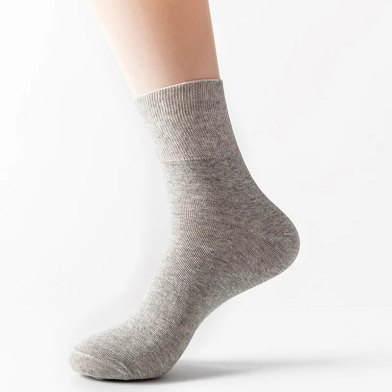 5 Pairs Plus Size EUR 45-50 Prevent Varicose Veins Socks Mens Diabetics Patients Cotton Loose Mouth Sock Man Women Comfort Meias