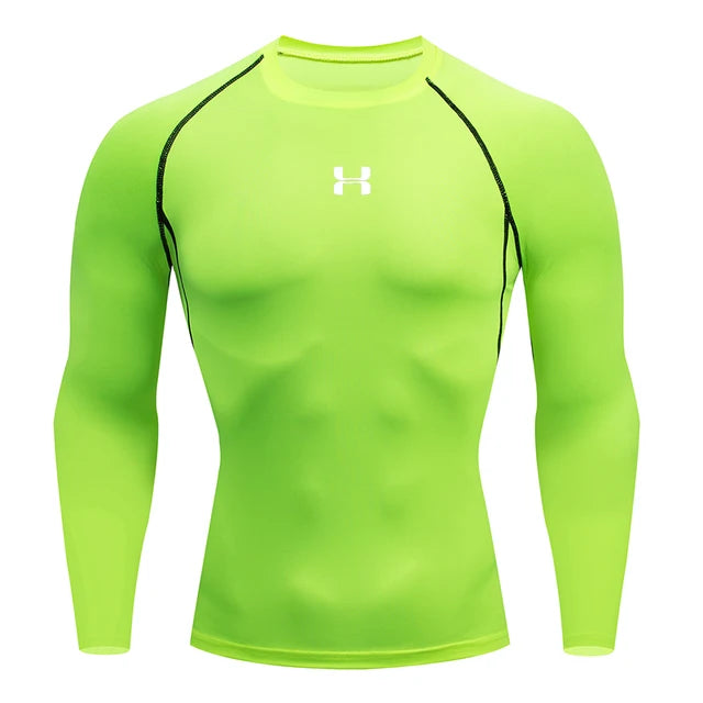 Homens correndo compressão camiseta mangas compridas esporte t ginásio de fitness moletom masculino jogging treino homme camisa atlética topos