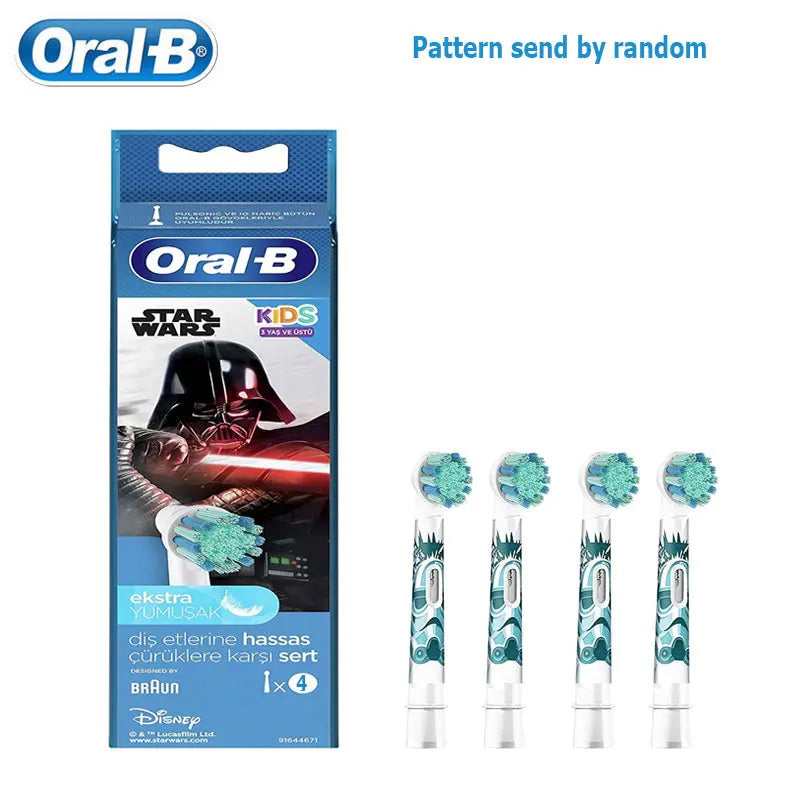 Recambio de cabezales de repuesto para cepillo de dientes eléctrico Oral B EB10 Kids, con cerdas suaves y cabezal redondo pequeño, ideal para limpieza dental de Spiderman y Frozen.
