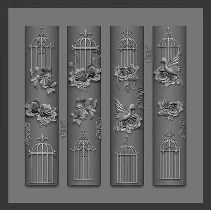 1pc Bowknot Candles Jellyfish Shell Rose Leaf  3D Acrylic Mold Nail Art Decoration Nails DIY Design Silicone  Nails Mold
