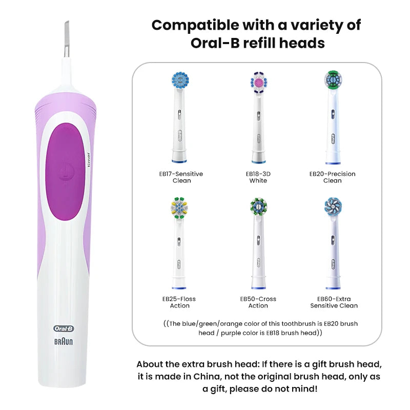 Oral B Rechargeable Electric Toothbrush Vitality Oral Hygiene Precian Clean Toothbrushes Rotating 3D White Teeth Whitening Brush