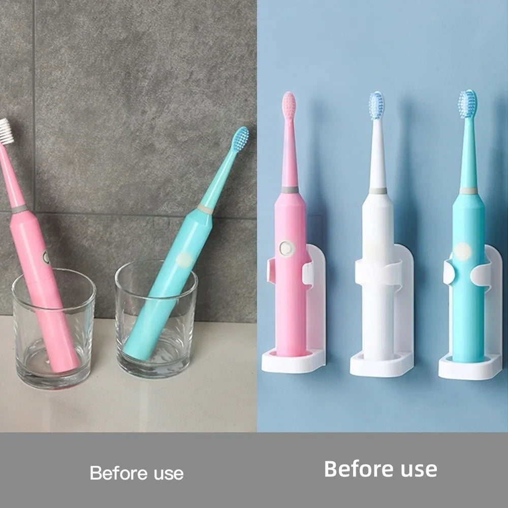 1-4PCS Electric Toothbrush Wall-Mounted Holder Space Saving No Punching Bathroom Accessories Toothbrush Stand Rack Organizer