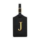PU Leather Luggage Tag for Travel - Durable Suitcase ID Tag with Privacy Cover & Name Card Slot (A-Z) liu