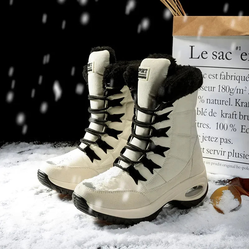Winter Women Boots High Quality Warm Snow Boots Lace-up Comfortable Ankle Boots Outdoor Waterproof Hiking Boots 2024