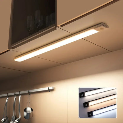 10-60cm led sob luzes do armário sensor de movimento luz noturna lâmpada sem fio recarregável para armário de cozinha quarto guarda-roupa luz