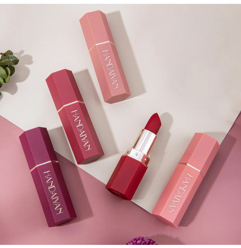 Lápiz labial mate de alta pigmentación HANDAIYAN, terciopelo, resistente al agua, maquillaje de larga duración, cosméticos para labios