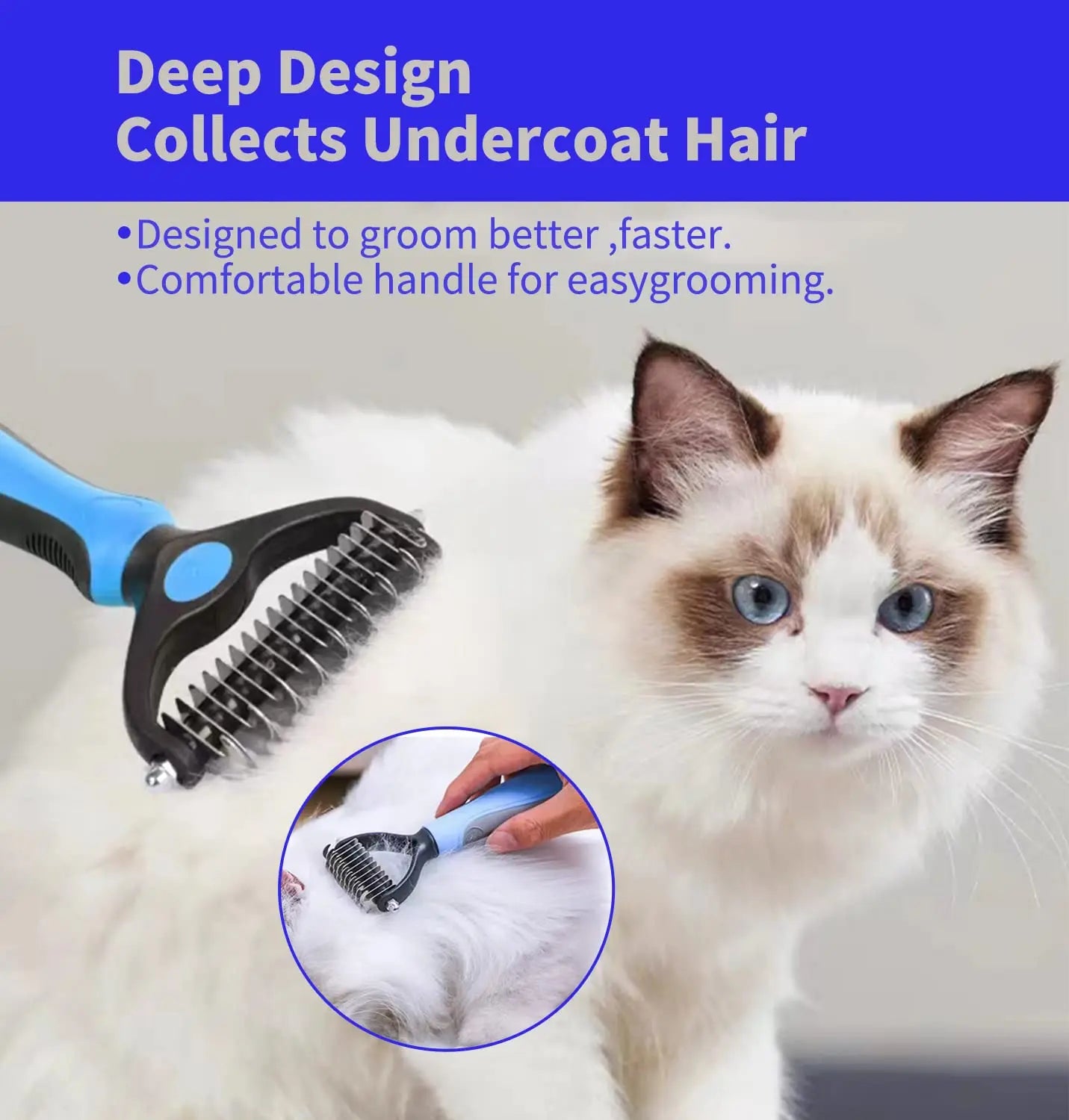 Cepillo profesional para quitar el pelo de mascotas, removedor de nudos, peine para cachorros y gatos, suministros para el cuidado de perros.